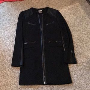 Black zipper front coat Blazer